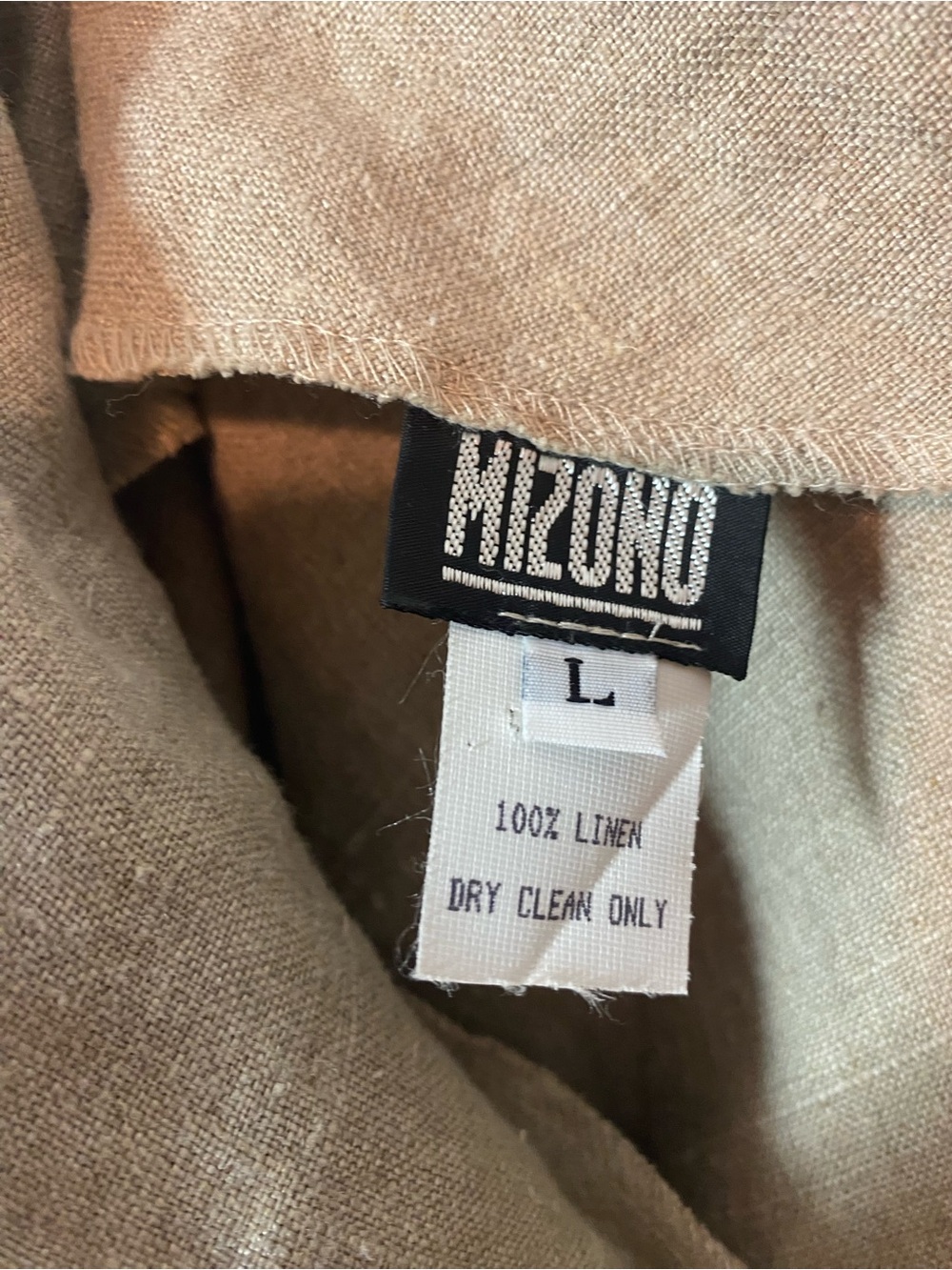 Vtg MIZONO Natural Linen Lagenlook Maxi Skirt - Picture 7 of 7
